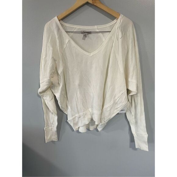Free People Womens XS Santa Clara Thermal Long Sleeve in Alabaster NEW - Picture 1 of 5